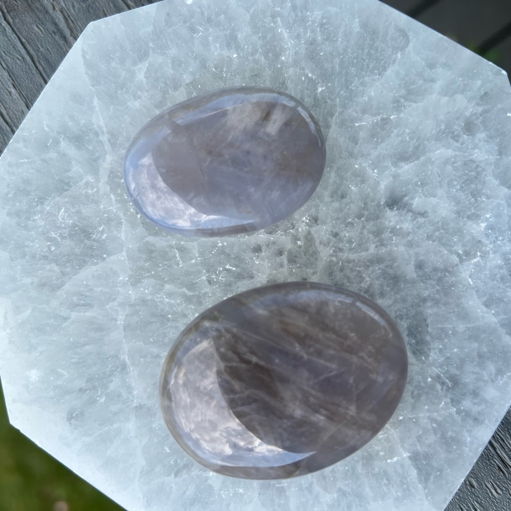 Blue Rose Quartz Polished Palm Stones